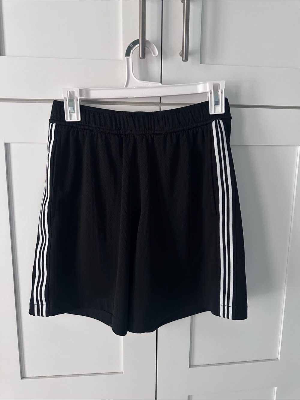 Hollister Black Athletic Shorts with White Side Stripes
